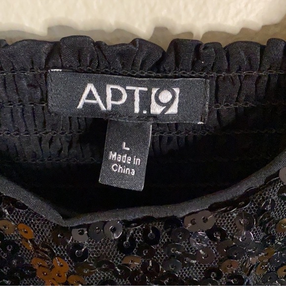 Apt. 9 Black Sequin Embellished Mini Cocktail Dress Size Large - Picture 8 of 8